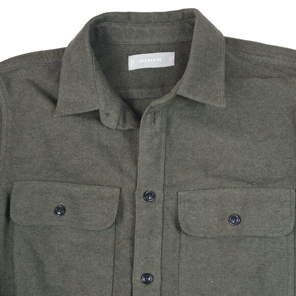 Everlane Other - Everlane Shirt Mens Small Olive Green Heavyweight Overshirt Brush Flannel